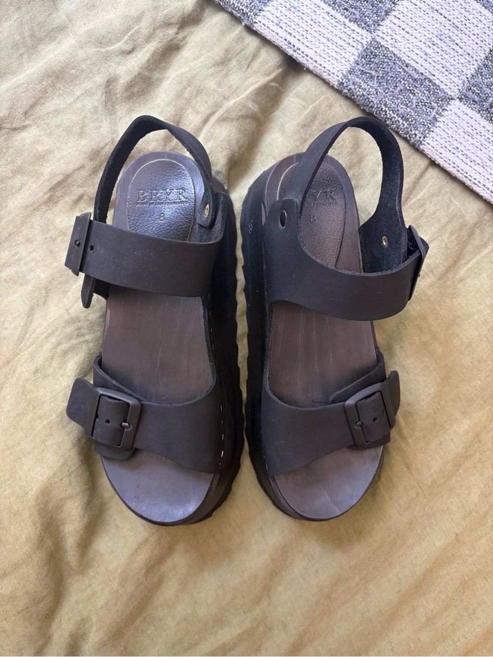 BRYR Gigi Platform Chonk Sandals in Monochrome Black size 8 / 38 - Picture 4 of 11